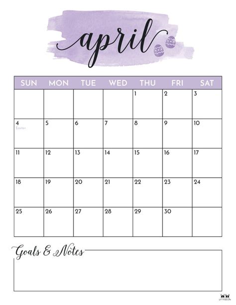 Printable April 2021 Calendar Style 5 April Calendar Printable Free