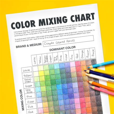 Color Mixing Chart Template