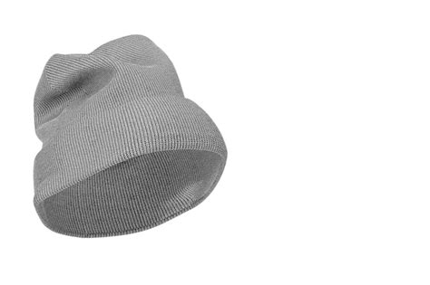 Premium Photo Blank Winter Gray Knitted Wool Beanie Hat Cap Mockup