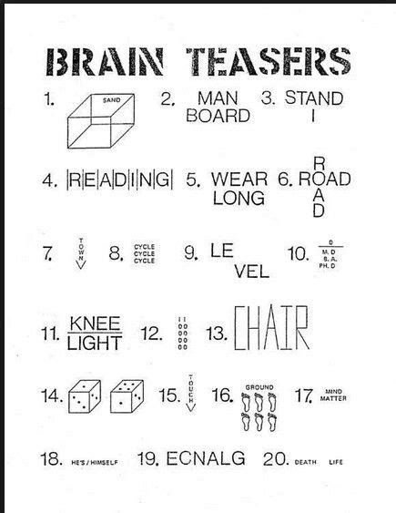 6 Best Images Of Printable Brain Teasers Worksheets For
