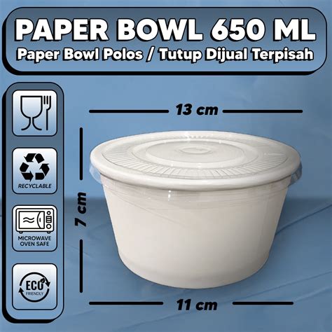 Jual Paper Bowl 650 Ml Mangkok Kertas Rice Bowl Paper 650 Ml