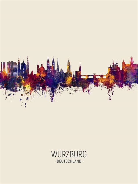 Wurzburg Germany Skyline 07 Digital Art By Michael Tompsett