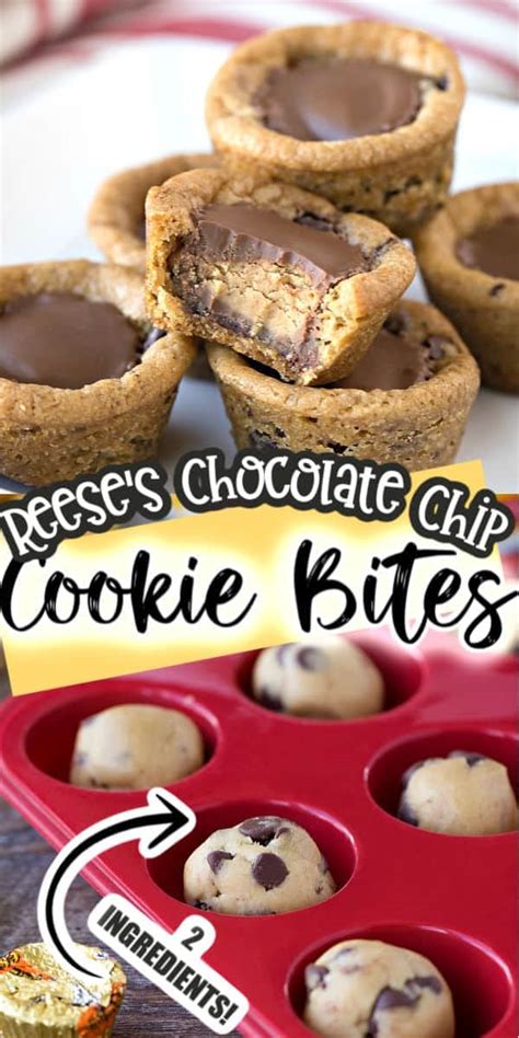 Reeses Peanut Butter Chocolate Chip Cookie Bites 2 Ingredients And 15