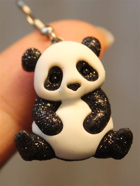 Pendientes De Oso Panda Brillante Y Bling Etsy