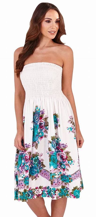 Strapless Casual Summer Sun Sundress Floral Ladies