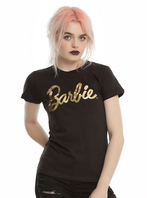 Barbie Gold Logo Girls T Shirt Hot Topic Girls Tshirts Barbie