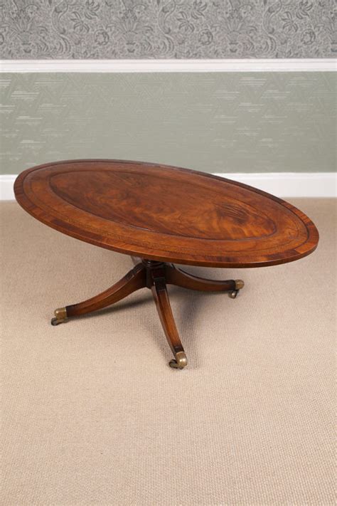 Oval coffee table in slate black finish. Antiques Atlas - Oval Mahogany Coffee Table