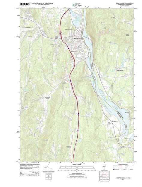2012 Brattleboro Vt Vermont Usgs Topographic Map In 2022