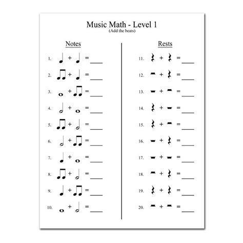 Piano theory lessons for beginners. Music Rhythm Worksheet PDF | Music math, Music rhythm ...
