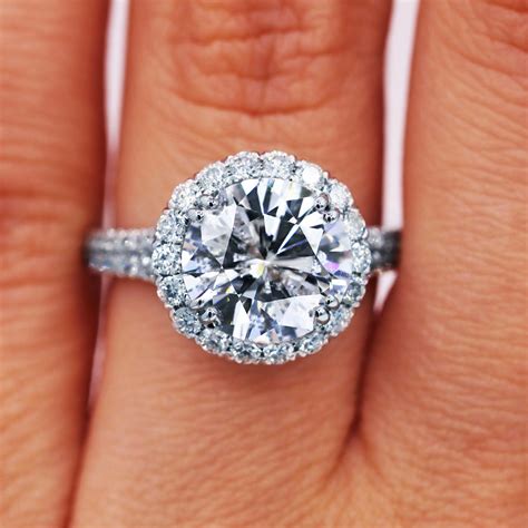 Gorgeous 4.44 Total Carat Weight Halo Diamond Engagement Ring | I Do ...