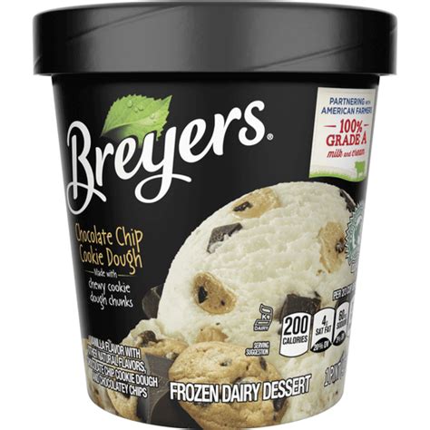 Breyers Frozen Dairy Dessert Chocolate Chip Cookie Dough 16 Oz Ice