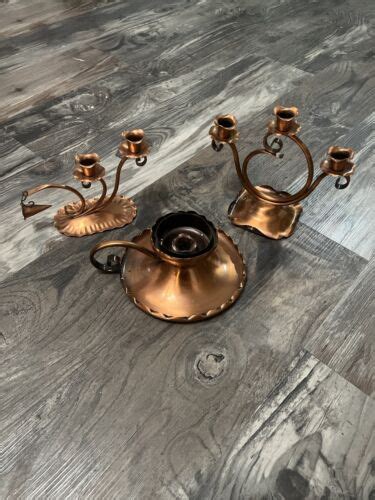 Vintage Gregorian Copper Candle Holders Candelabra Pure Copper Ebay