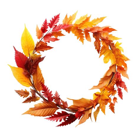 Happy Thanksgiving Wreath From Colorful Autumn Leaves Leaves Wreath