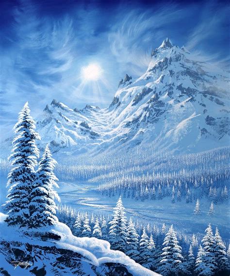Jon Rattenbury Under A Winter Sun Scenery Paintings Fantasy