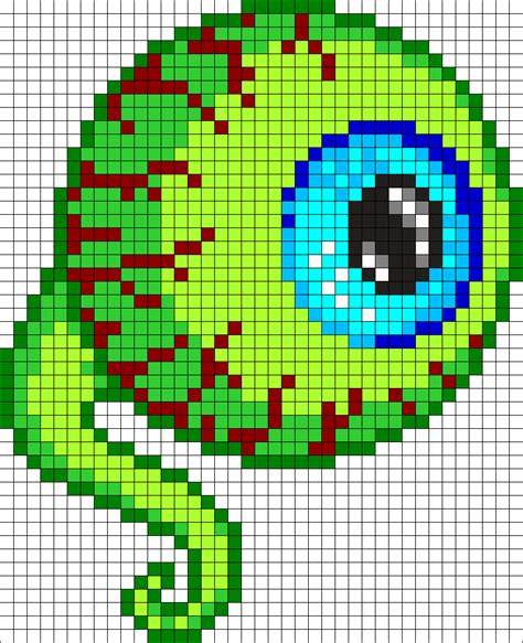 Tentacle Eye Kandi Pattern Pixel Art Grid Pixel Art Minecraft Pixel Art