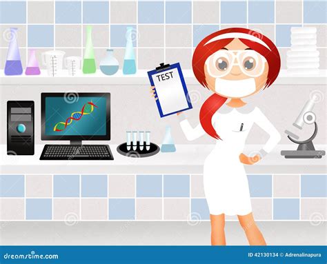 Laboratory Tests Stock Illustration Illustration Of Girl 42130134