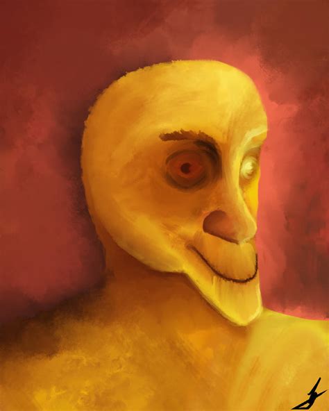 Ive Painted This Portrait Of A Yellow Man Today And A Landscape View