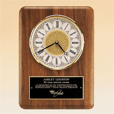 American Walnut Vertical Wall Clock Trophy Factory Plus