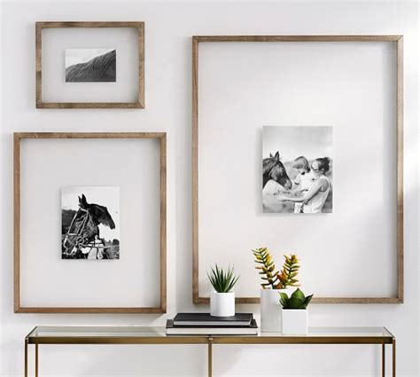 Floating Wood Gallery Frames Pottery Barn Gallery Wall Design
