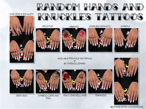 Random Hands And Knuckles Tattoos The Sims 4 Catalog