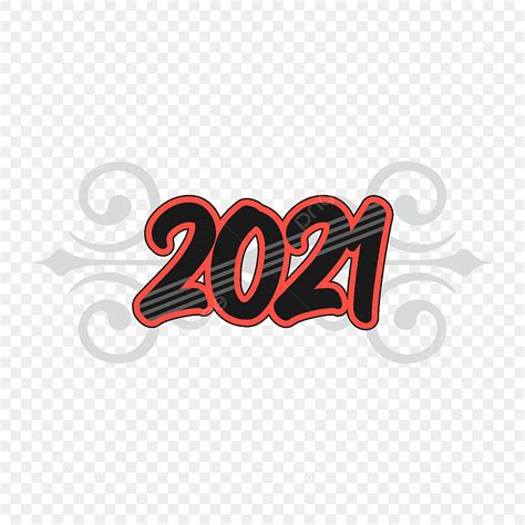 New Year Typography Vector Art Png Flat 2021 Year Typography Number