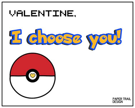 Free Printable Pokémon Valentine Cards Paper Trail Design