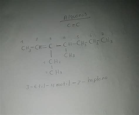 Formula Semidesarrolada 3 Etil 4 Metil 2 Hepteno Brainlylat
