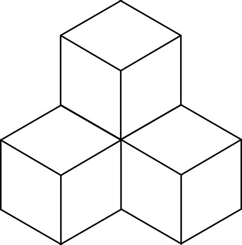 4 Stacked Congruent Cubes Clipart Etc