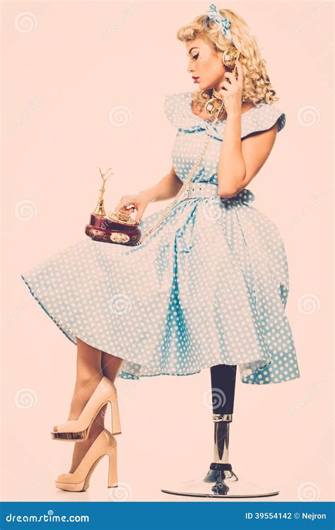 Blond Pin Up Woman Stock Photo Image Of Playful Glamour 39554142