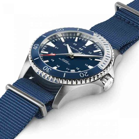 Hamilton Khaki Navy Scuba Automatic Blue Dial Blue Nato Strap Mens