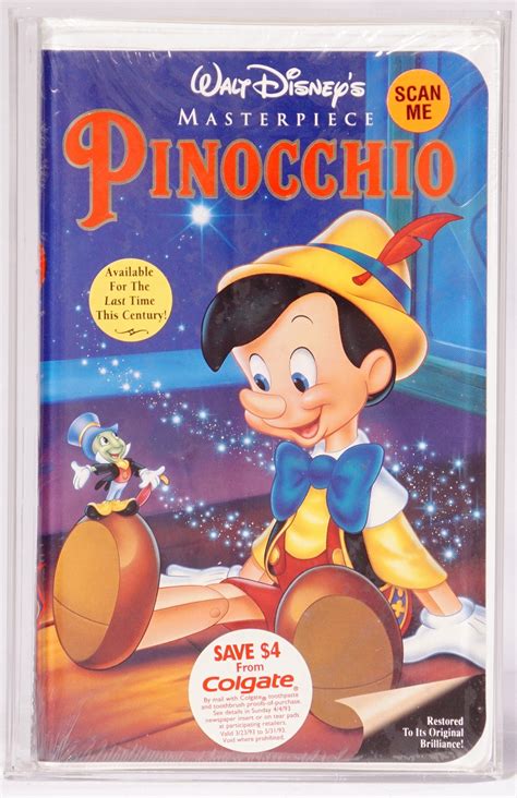 Walt Disney Pinocchio Rare Animated Masterpiece Vhs Home Video Tape