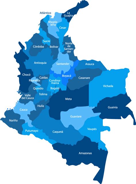 Colombia Png Colombia Mapa De Colombia Con Departamentos Vector