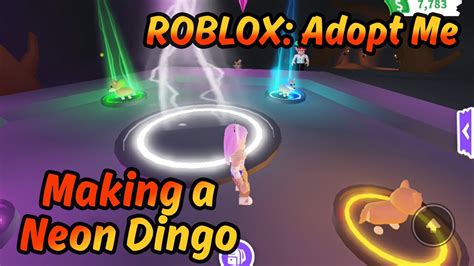 Making A Neon Dingo In Adopt Me Roblox Youtube