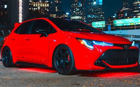 Download Wallpapers Toyota Corolla Super Street Tuning 2018 Cars Red