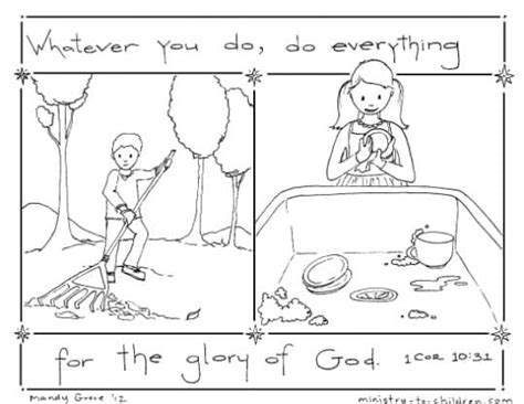 You need to explain them do not go out the lines. "Do Everything for the Glory of God" Coloring Page 1 Cor ...