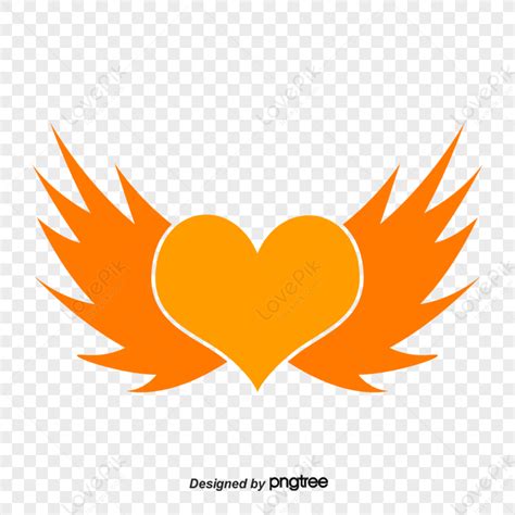 Cartoon Heart Angel Wingsheart With Wings Png Transparent Background