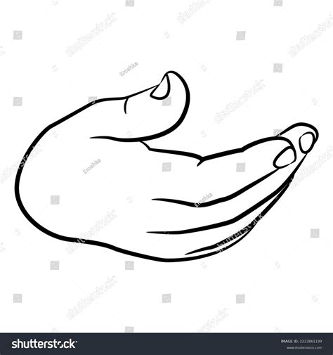 Human Hand Open Palm Cupped Gesture Stock Vector Royalty Free