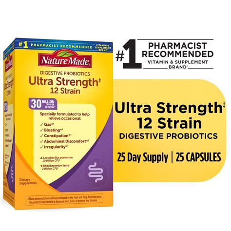 Nature Made Ultra Strength 12 Strain Digestive Probiotics Capsules 25