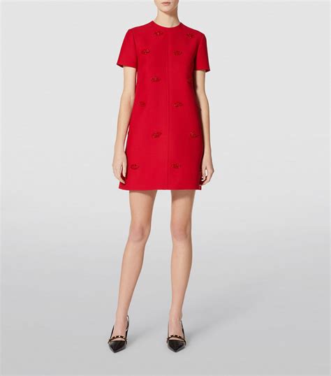 Valentino Red Wool Silk Mini Dress Harrods Uk