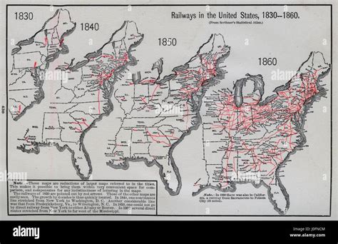 Railways In The United States 1830 1840 1850 And 1860 A Map Showing