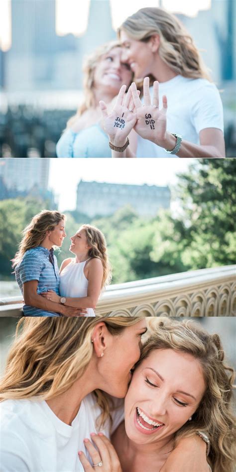 how she asked victoria and sarah s double proposal in central park lesbian engagement photos