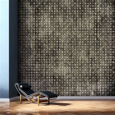 Brown Squares Fabric Texture Grunge Custom Wall Mural