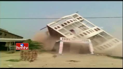 Caught On Camera 3 Storey Building Collapses Unexpectedly In Bihar