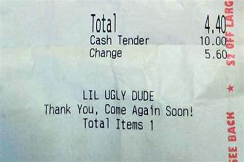 fast food receipt marked lil ugly dude leaves disabled teen in tears daily star