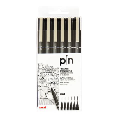 Uni Pin Fineliner Drawing Pen Set Of 6