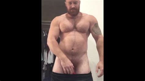 Sexy Hung Huge Bodybuilder Naked Flexing Cocky Musclebear Alpha