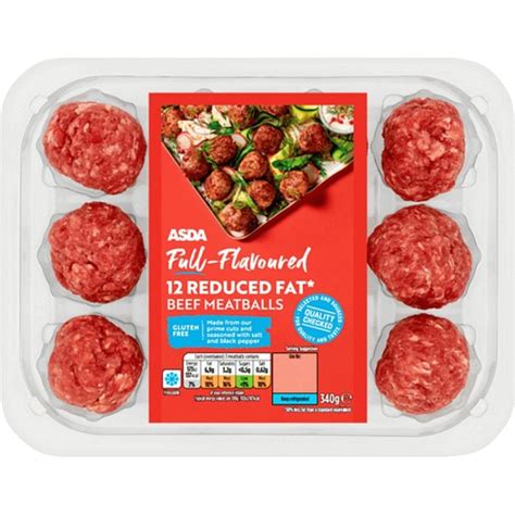 Asda Full Flavoured 12 Reduced Fat Beef Meatballs 340g Compare Prices And Where To Buy