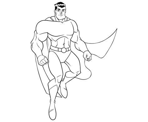 Superhero Flying 5 Line Art Illustration 146818