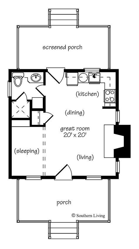 One Bedroom Cottage House Plans Small Floor Plans Tiny House Floor