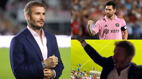 watch david beckham s reaction to lionel messi goal for inter miami goes viral as one free kick